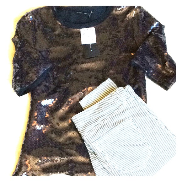 Zara Tops - Boxy fit Sequin Top by Zara